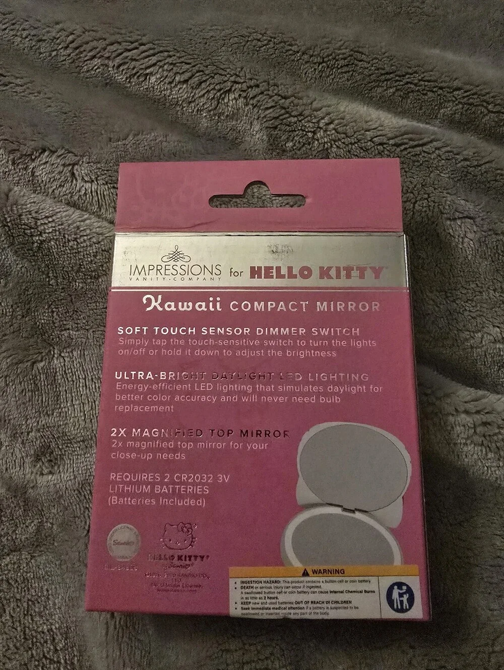 Hello Kitty Impressions Vanity Pink Kawaii Compact Light Up Mirror New In Box